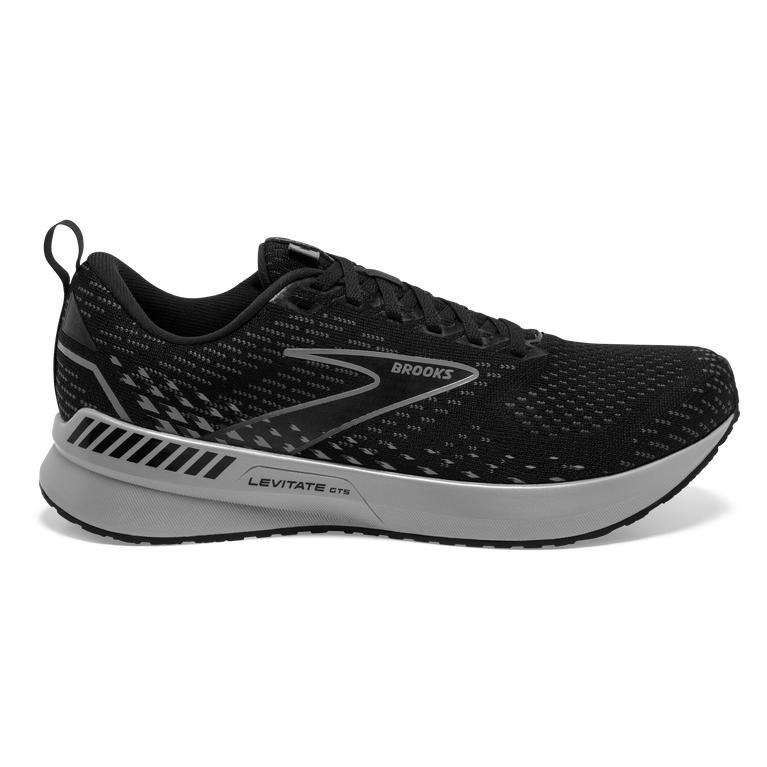 Brooks Levitate GTS 5 Springy Men's Road Running Shoes - Black/Ebony/Grey/Charcoal (51923-CFNI)